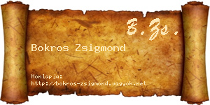 Bokros Zsigmond névjegykártya