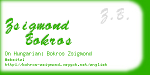 zsigmond bokros business card